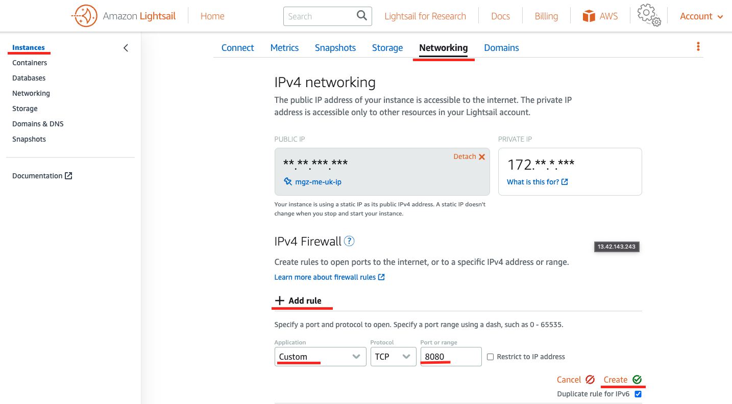 Open port 8080 on Firewall